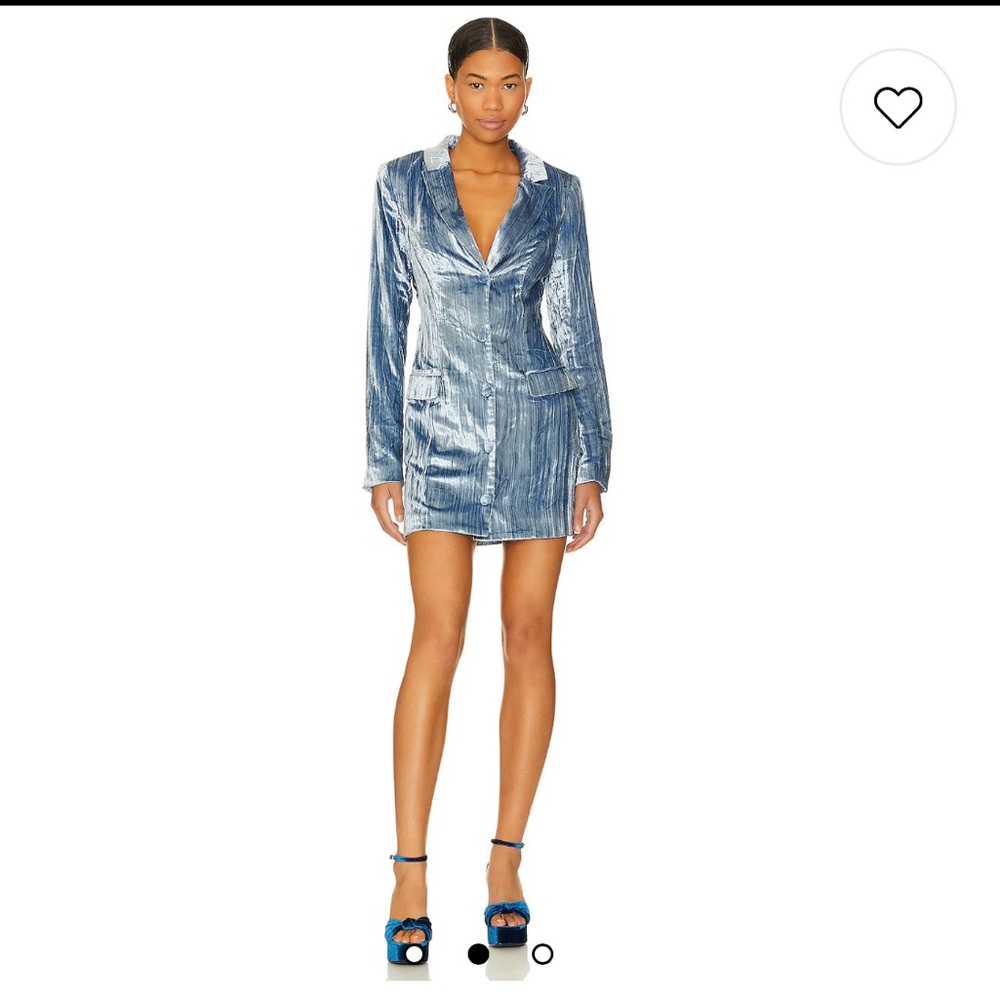 House of Harlow 1960 Blue Velvet Blazer Dress